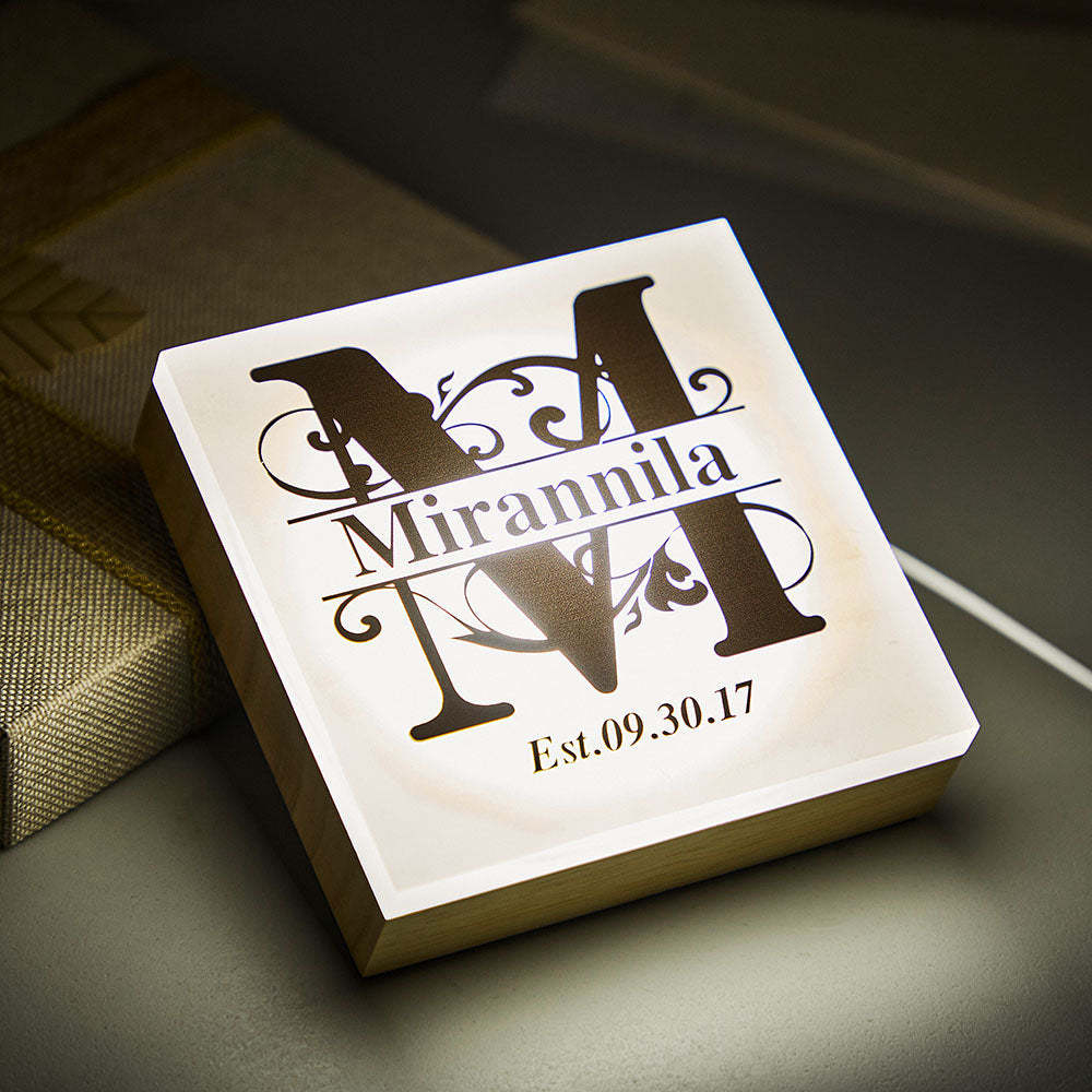 Custom Letter Night Light Monogrammed Box Gifts for Her - mymoonlampuk