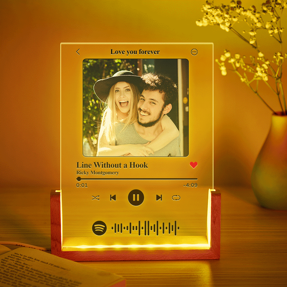 Spotify Code Colorful Photo Night Light Scannable Music Plaque Lamp Valentine's Day Gifts - mymoonlampuk