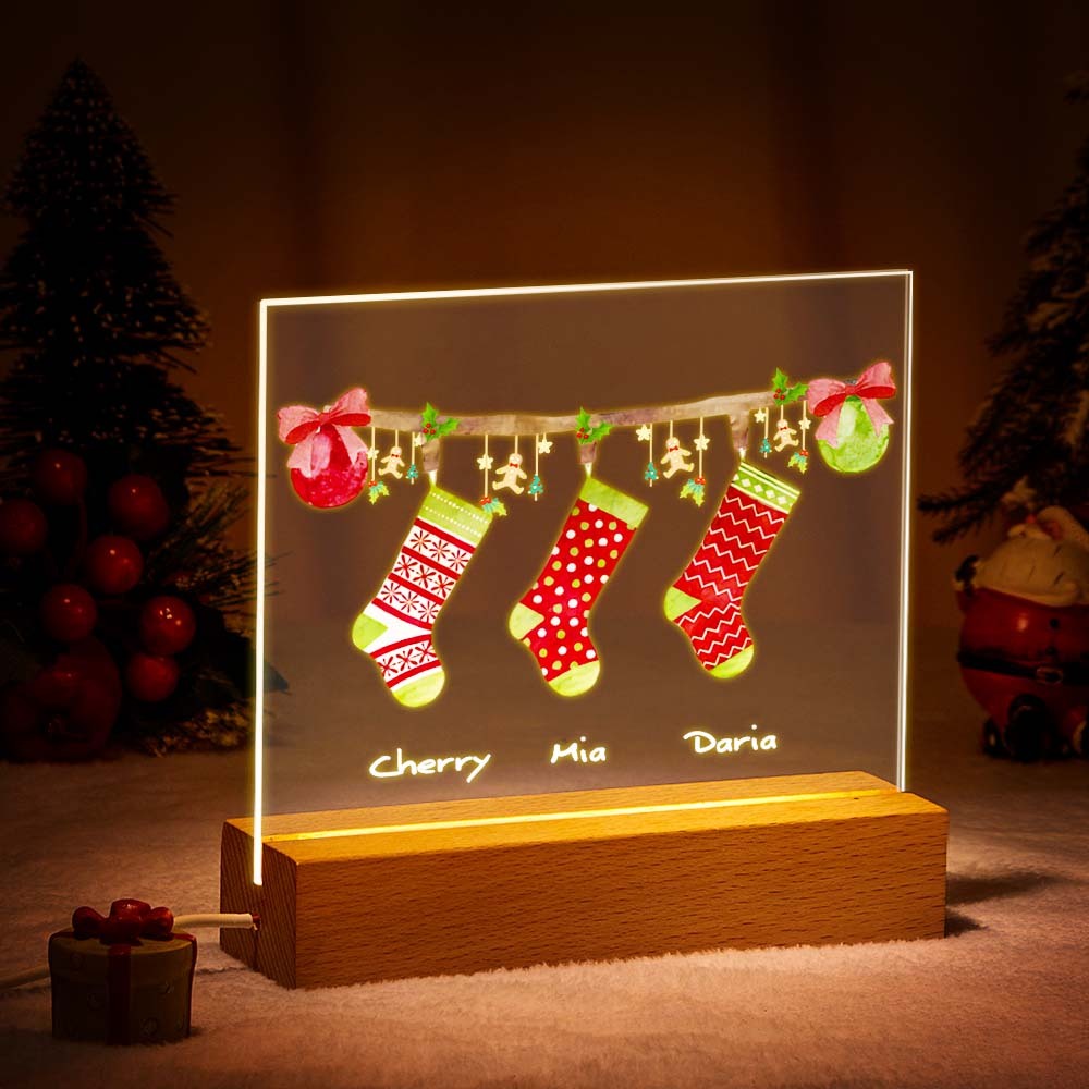 Custom Name Personalized Socks Quantity Night Light Christmas Gift - mymoonlampuk