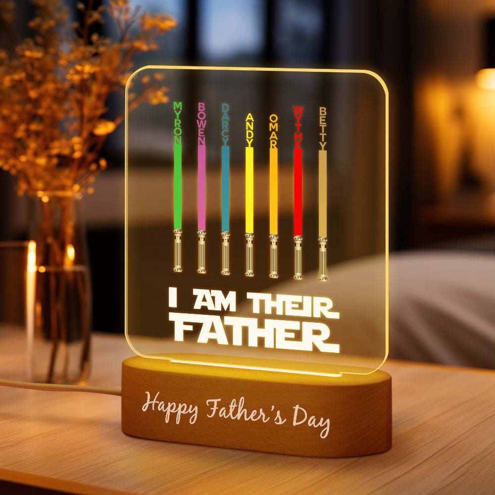 Custom Name Lightsaber Night Light Father's Day Gift - mymoonlampuk