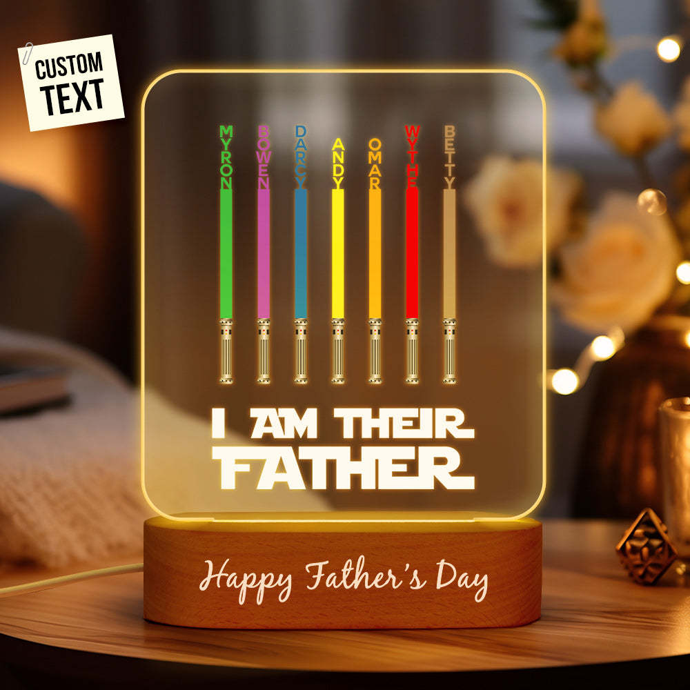 Custom Name Lightsaber Night Light Father's Day Gift - mymoonlampuk