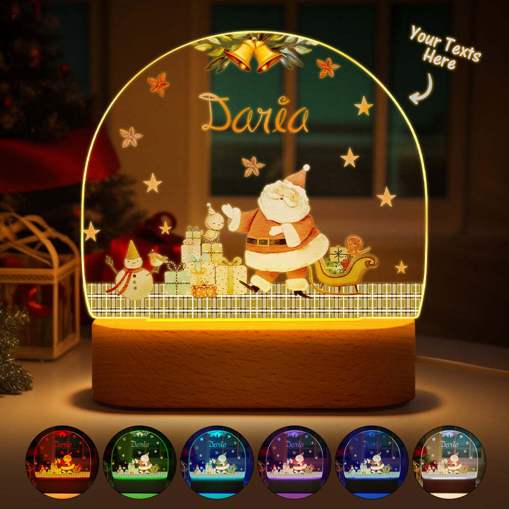 Custom Santa Name Night Light Personalized Baby Bedside Snowman Gift Night Light Christmas Gifts - mymoonlampuk