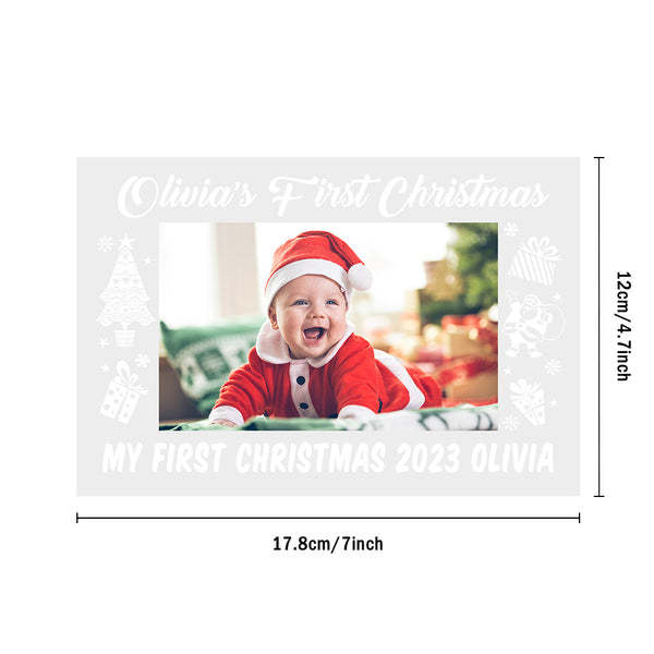 Custom Photo Lamp Baby's First Christmas Personalized Name Acrylic Light - mymoonlampuk
