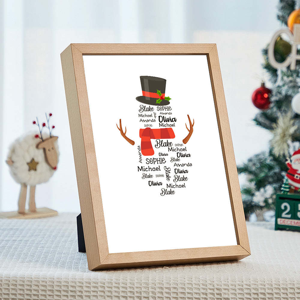 Personalised Family Names Lamp Custom Christmas Snowman Light Christmas Gift - mymoonlampuk