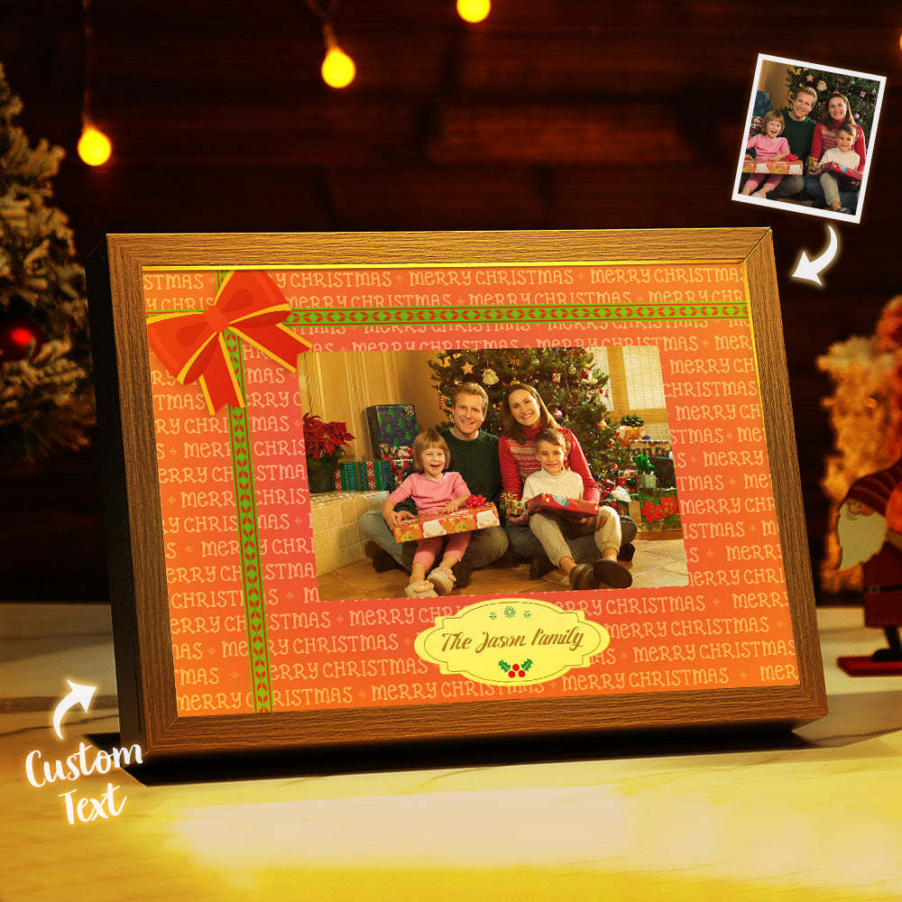 Personalised Merry Christmas Family Picture Lamp Custom Photo Light Christmas Gift - mymoonlampuk