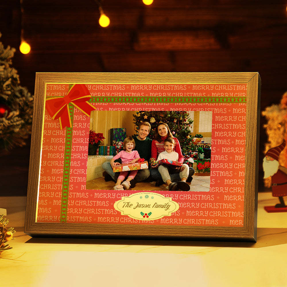 Personalised Merry Christmas Family Picture Lamp Custom Photo Light Christmas Gift - mymoonlampuk