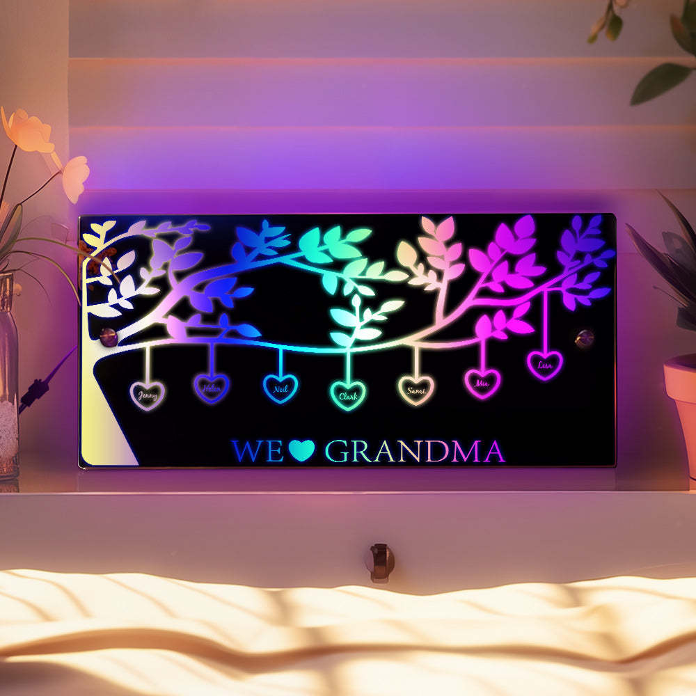 Personalized Name Custom Family Tree Led Mirror Light - mymoonlampuk