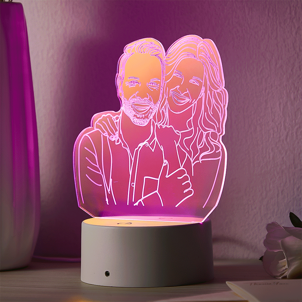 Custom Photo Transparent Gradient Color Acrylic Lamp LED Colorful Night Light  Home Decoration For Her - mymoonlampuk