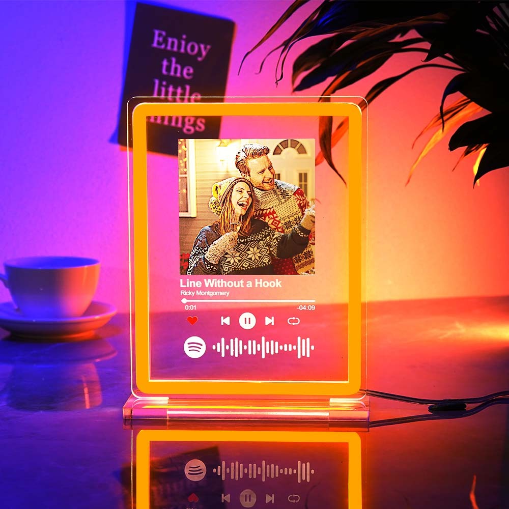 Personalised Photo Spotify Music Night Light Scannable Code Neon Sign Lamp For Couples - mymoonlampuk