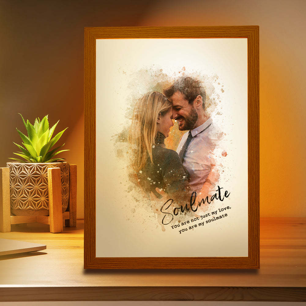 Custom Vintage Photo Lamp Personalized Text Light Valentine's Day Gifts For Her - mymoonlampuk