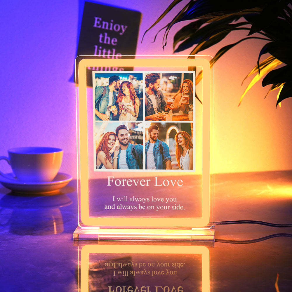 Custom Photo Night Light With Text  Neon Sign LED Lamp Anniversary Gifts - mymoonlampuk