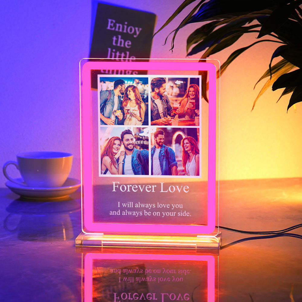 Custom Photo Night Light With Text  Neon Sign LED Lamp Anniversary Gifts - mymoonlampuk