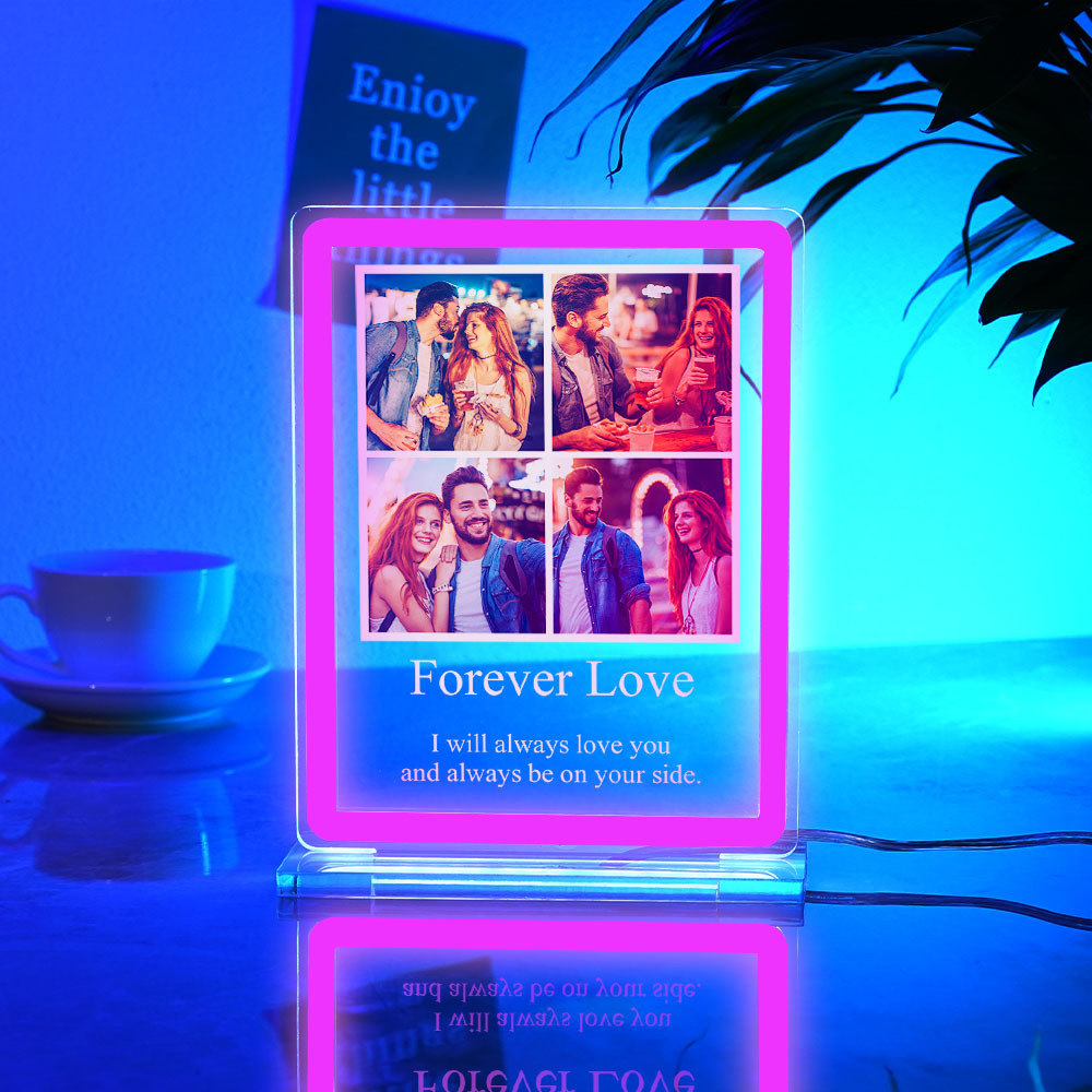 Custom Photo Night Light With Text  Neon Sign LED Lamp Anniversary Gifts - mymoonlampuk