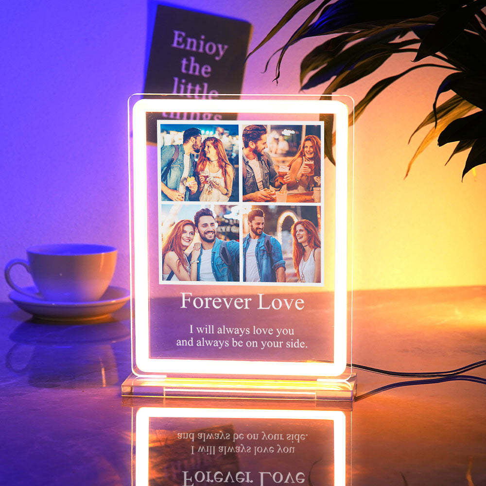 Custom Photo Night Light With Text  Neon Sign LED Lamp Anniversary Gifts - mymoonlampuk