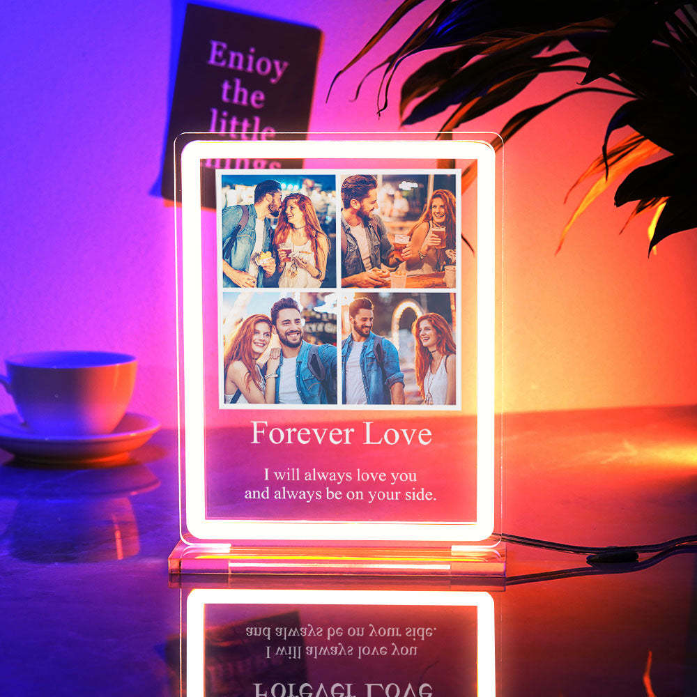 Custom Photo Night Light With Text  Neon Sign LED Lamp Anniversary Gifts - mymoonlampuk