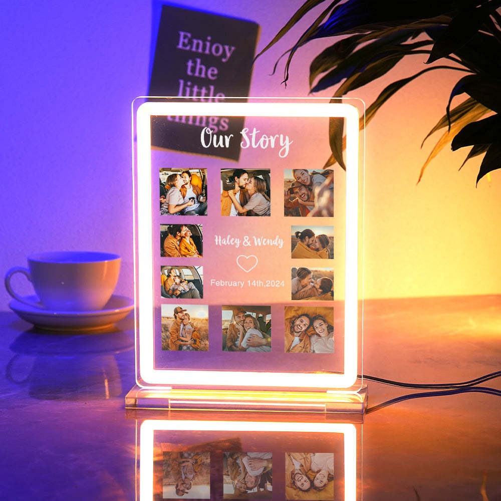 Multiple Picture Customization Colored Night Light Personalized Neon Light Up Sign Valentine's Day Gift - mymoonlampuk