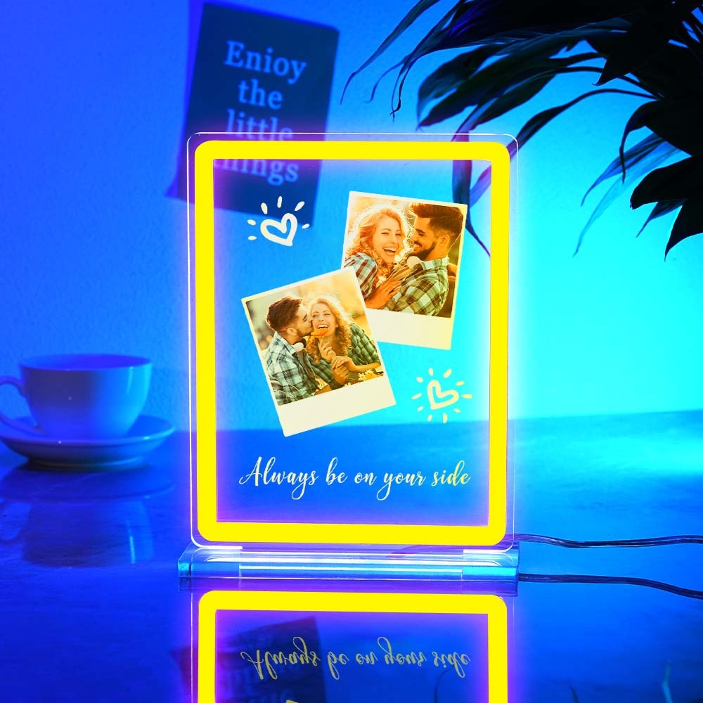 Custom Polaroid Photo Design Neon Night Light Colorful Acrylic Plaque Lamp Gifts For Couples - mymoonlampuk