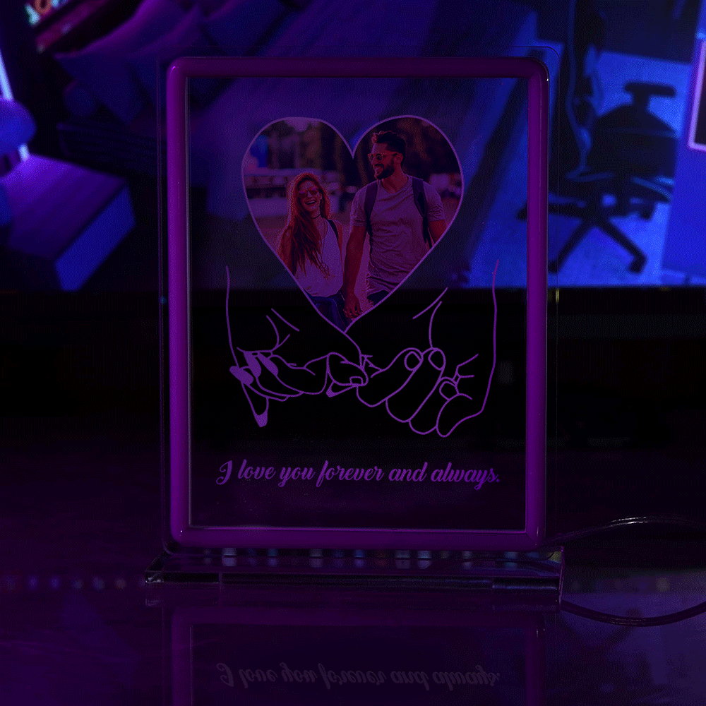 Personalized Photo Neon Sign Night Light Love Heart Custom Text Hand In Hand Plaque Lamp Valentine Gifts - mymoonlampuk