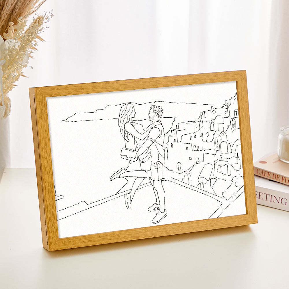 Custom Photo Lamp Personalized Line Art Light Valentine's Gifts for Her - mymoonlampuk
