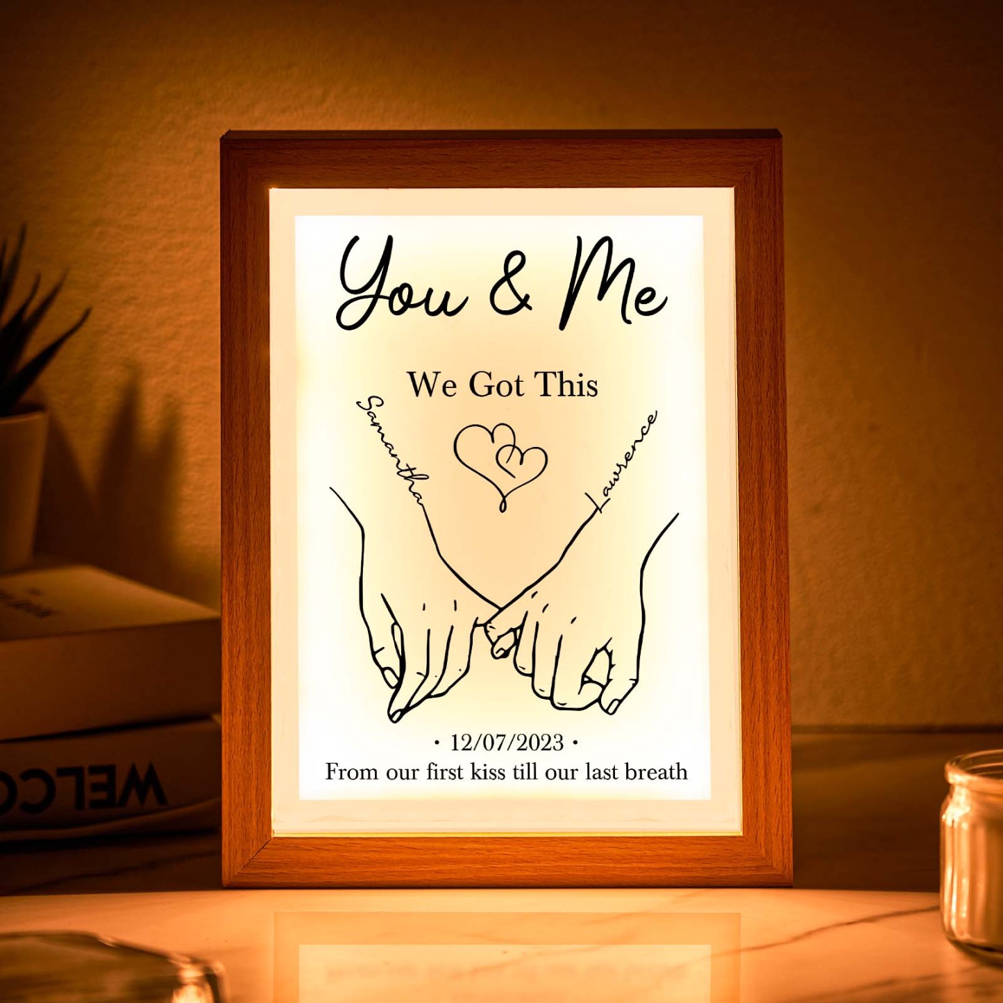 Personalized Together Forever Frame Light Box Custom Desktop Decoration Gift For Couple Anniversary Gift - mymoonlampuk