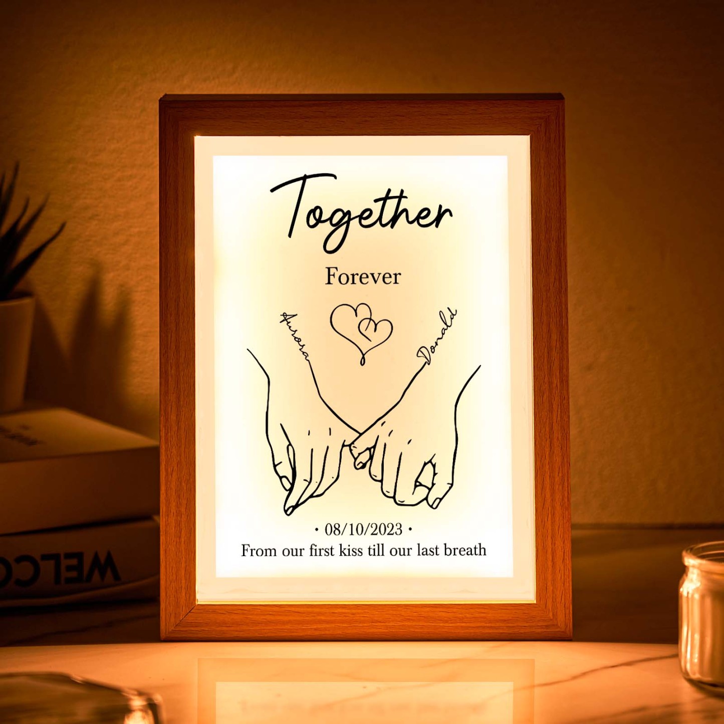 Personalized Together Forever Frame Light Box Custom Desktop Decoration Gift For Couple Anniversary Gift - mymoonlampuk