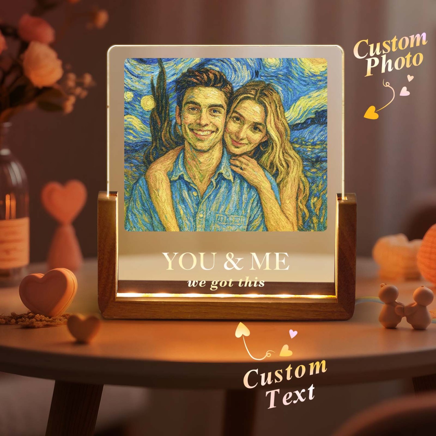 Valentine's Gifts Personalized Photos Acrylic Led Night Light Gift for Anniversary - MyMoonLampUk