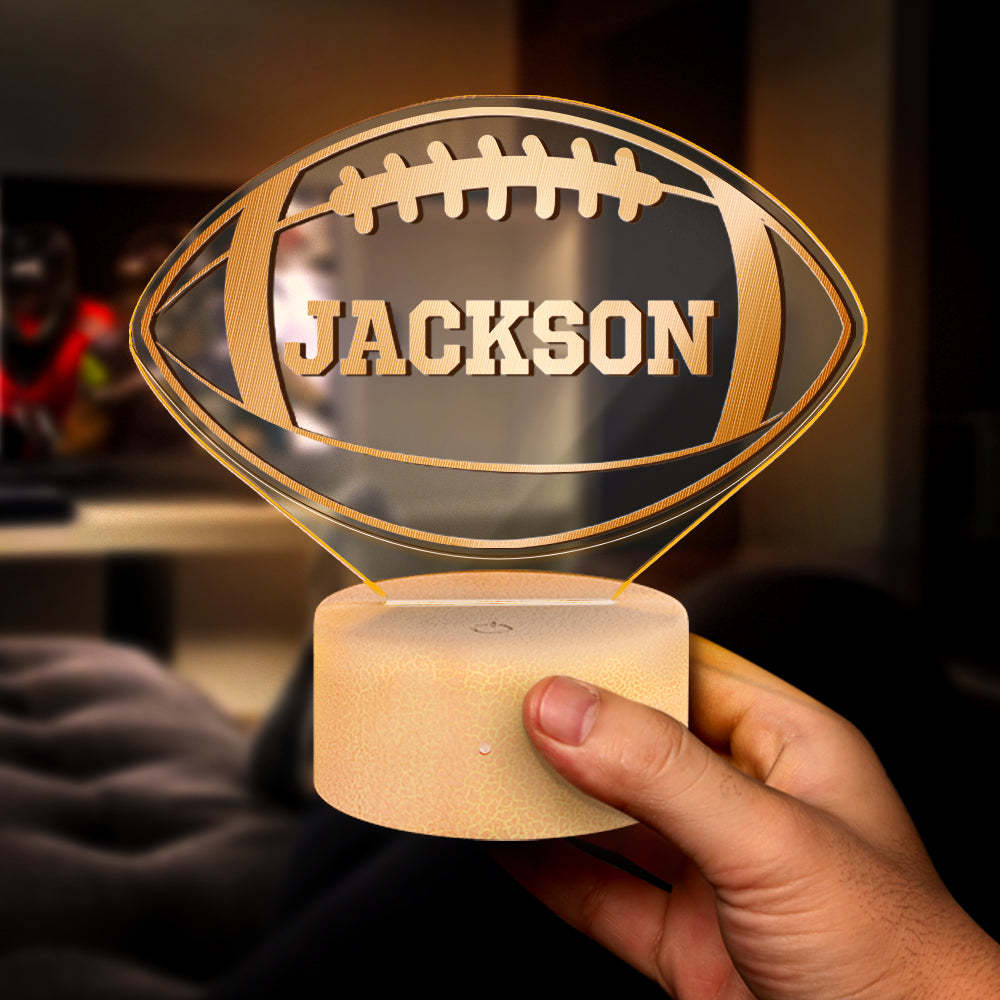 Custom Super Bowl Football Lamp with Name Light Bedroom Nightlight