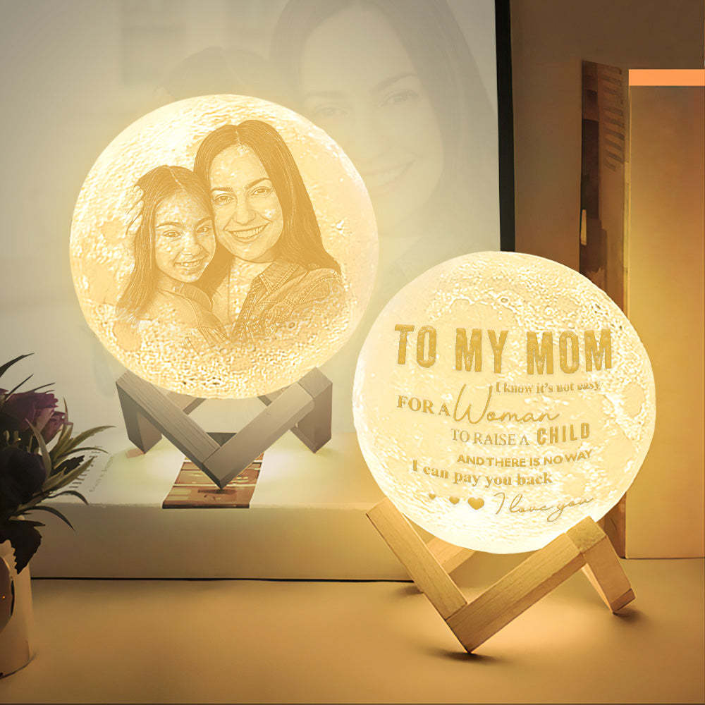 Custom 3D Printing Photo Moon Lamp Magic Lunar With Photo & Text - Touch Two(10cm-15cm)