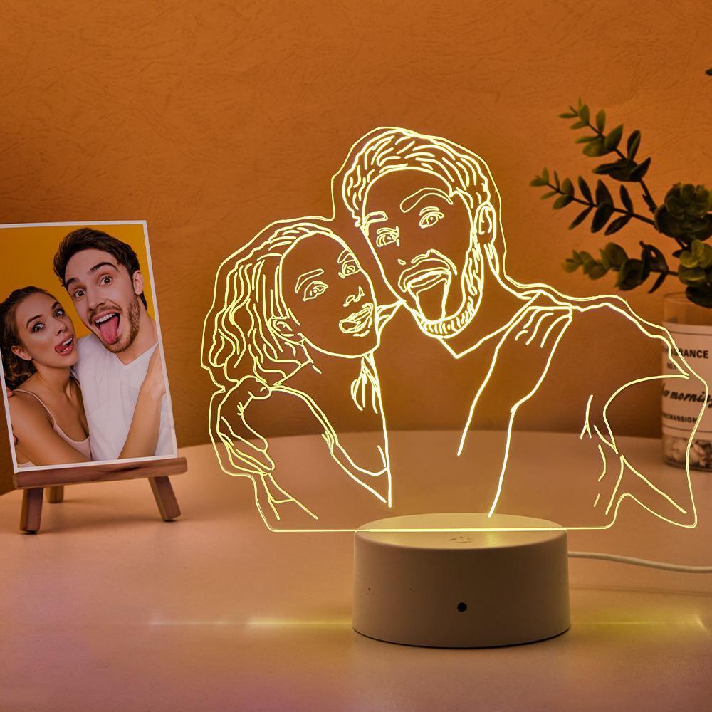 Birthday Gifts for Her Photo Lamp LED light Engraved Portrait Night Light