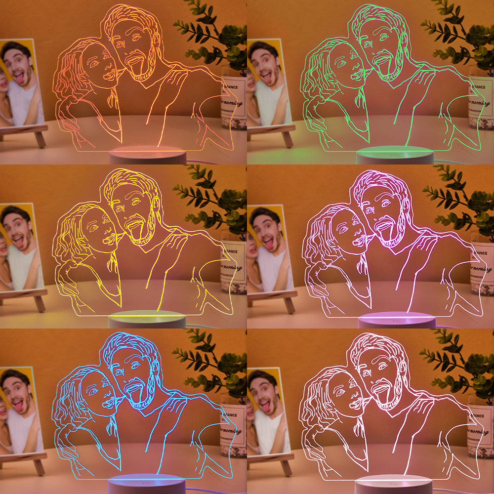 Personalised Photo Lamp LED light Home Decoration With Engraved Portrait Best Gifts Night Light