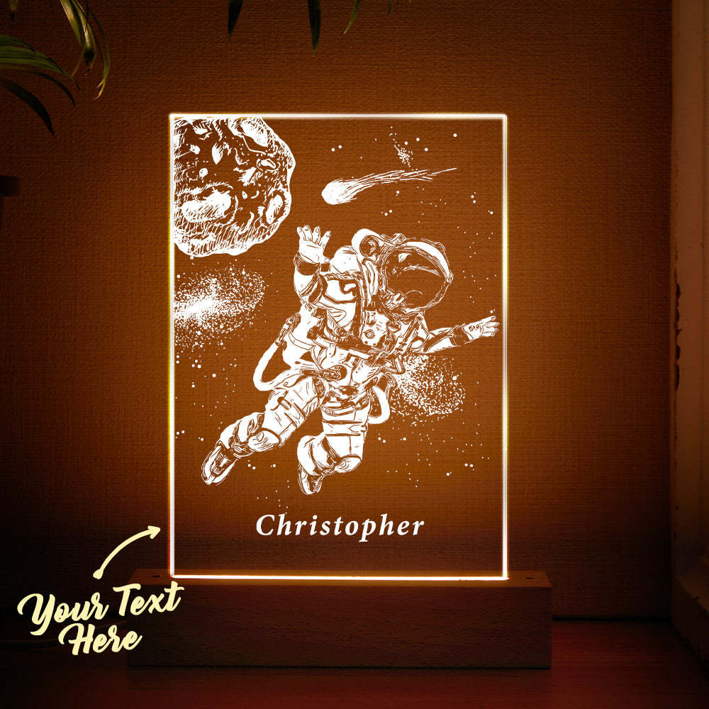 Custom Name Acrylic Night Light Personalized 3D Lamp Astronaut Desk Lamp Gift for Kids Adult - mymoonlampuk