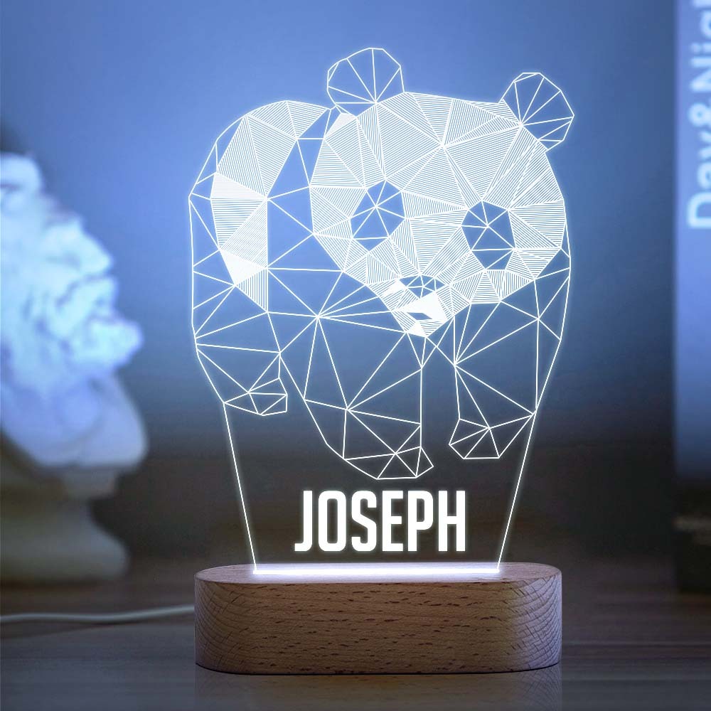 Custom Name Acrylic Night Light Personalized Lamp PANDA Desk Lamp Gift for Kids Adult - mymoonlampuk