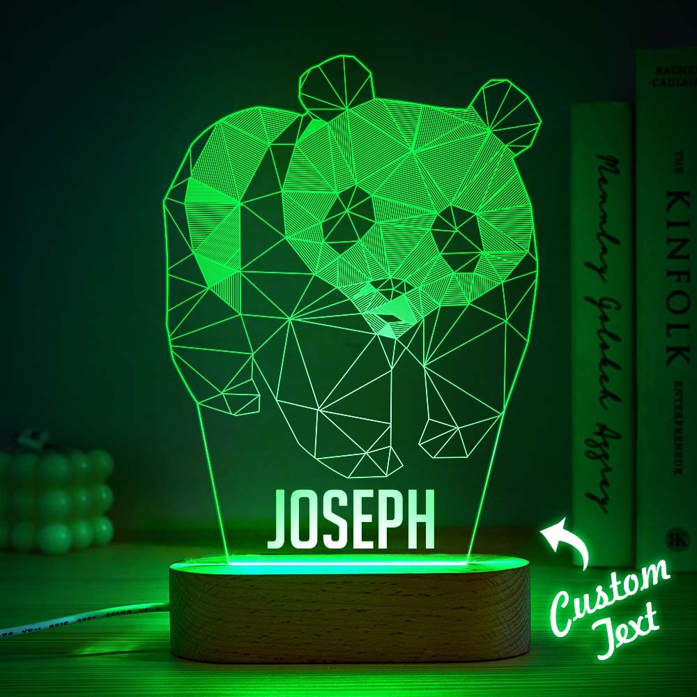 Custom Name Acrylic Night Light Personalized Lamp PANDA Desk Lamp Gift for Kids Adult - mymoonlampuk