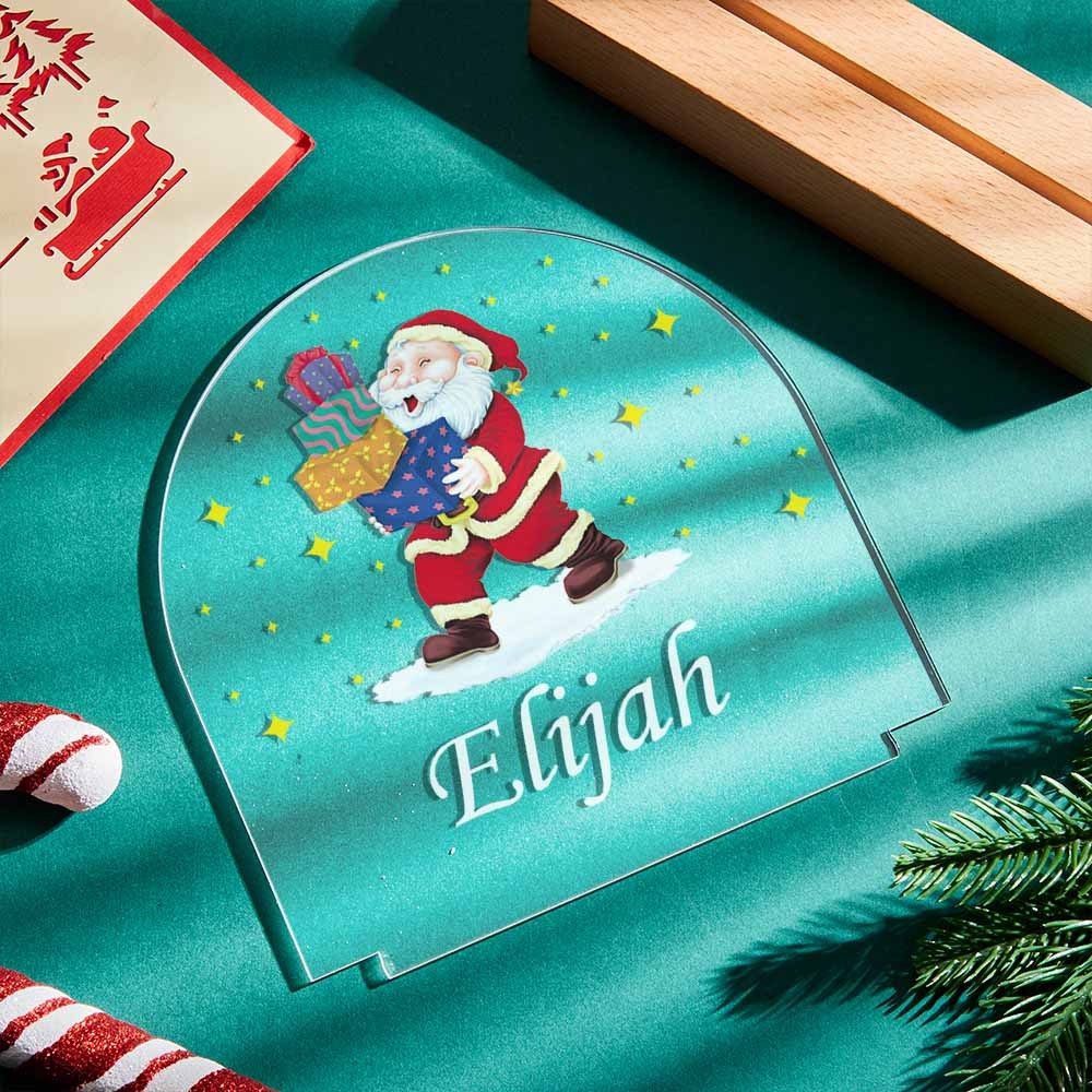 Santa Claus Christmas Gift Custom Name Night Light For Party Desk Decoration - photomoonlampau
