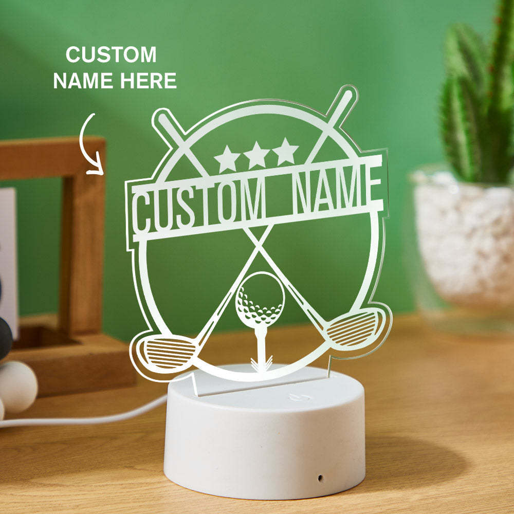 Personalised Name Seven-Color Night Light Golf Style Lamp Gifts For Boys - mymoonlampuk