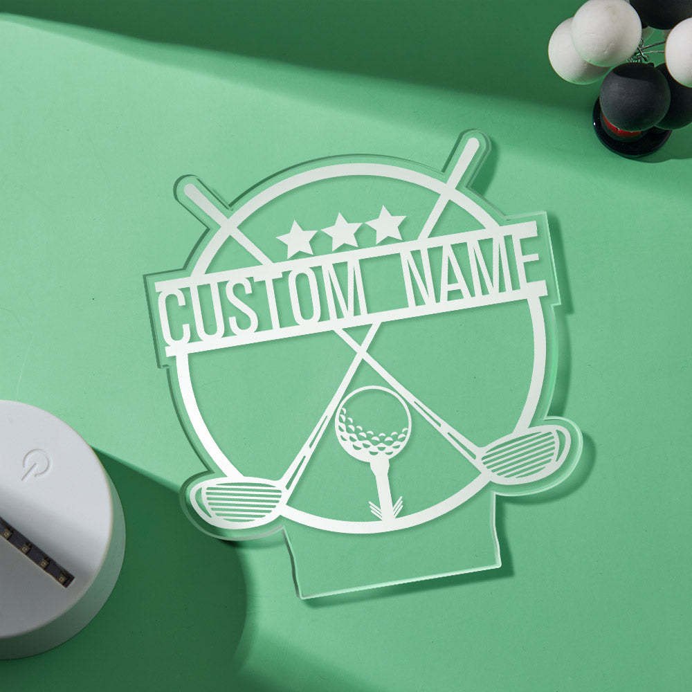 Personalised Name Seven-Color Night Light Golf Style Lamp Gifts For Boys - mymoonlampuk
