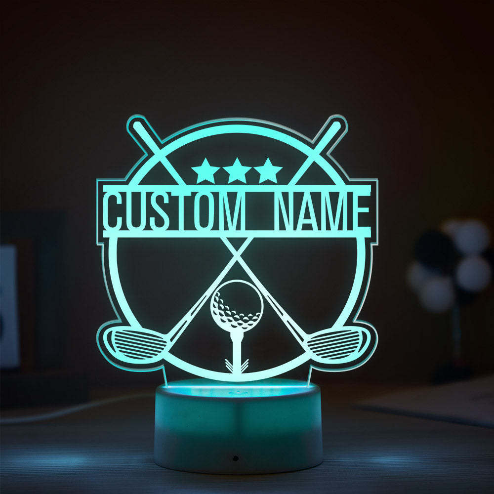 Personalised Name Seven-Color Night Light Golf Style Lamp Gifts For Boys - mymoonlampuk