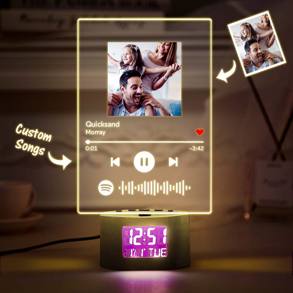 Customized Spotify LED Alarm Clock light lamp Custom Night Light Gift