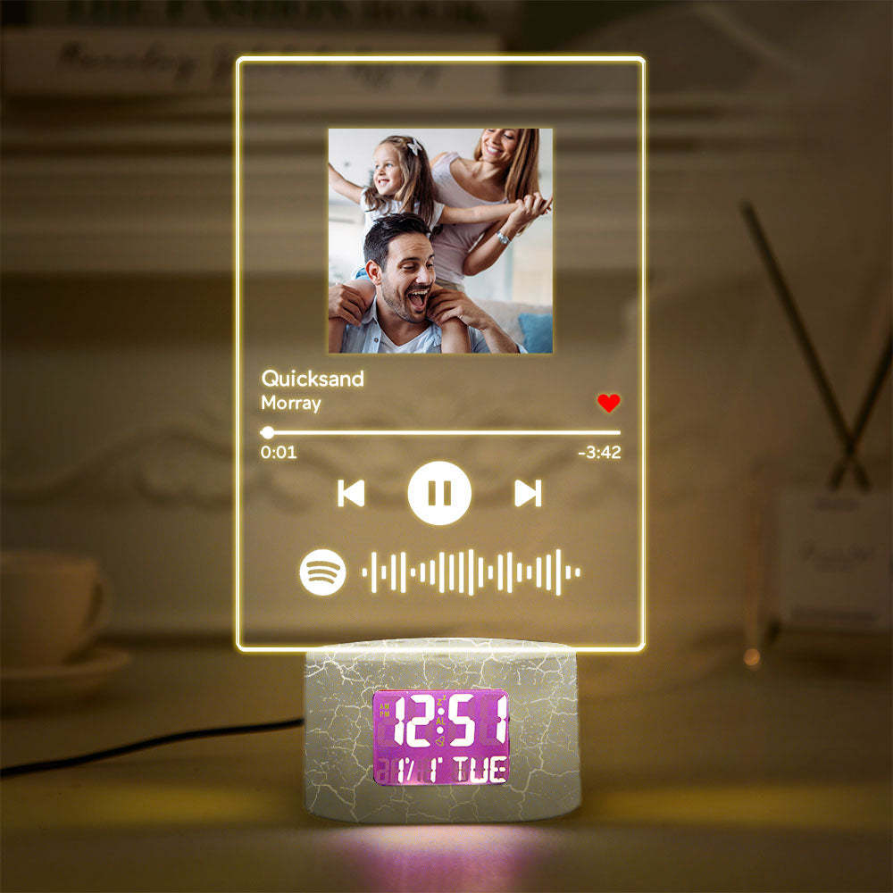 Customized Spotify LED Alarm Clock light lamp Custom Night Light Gift