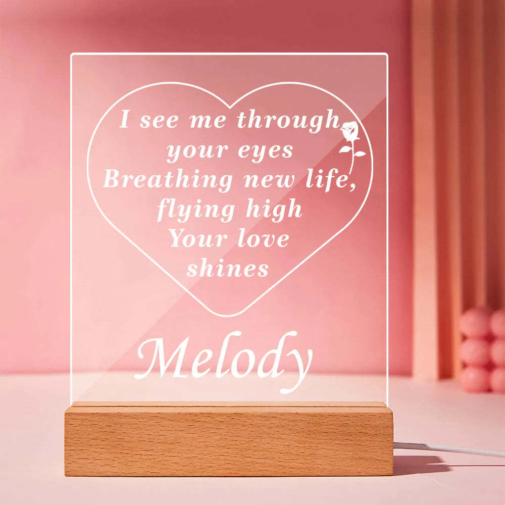Personalised Name Acrylic Led Night Light I See You Gifts for Her - mymoonlampuk