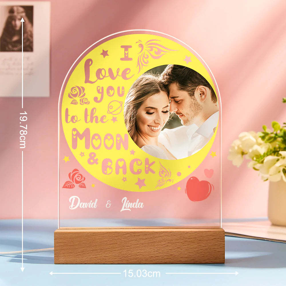 Personalized Photo LED Night Light Gift for Lovers - mymoonlampuk