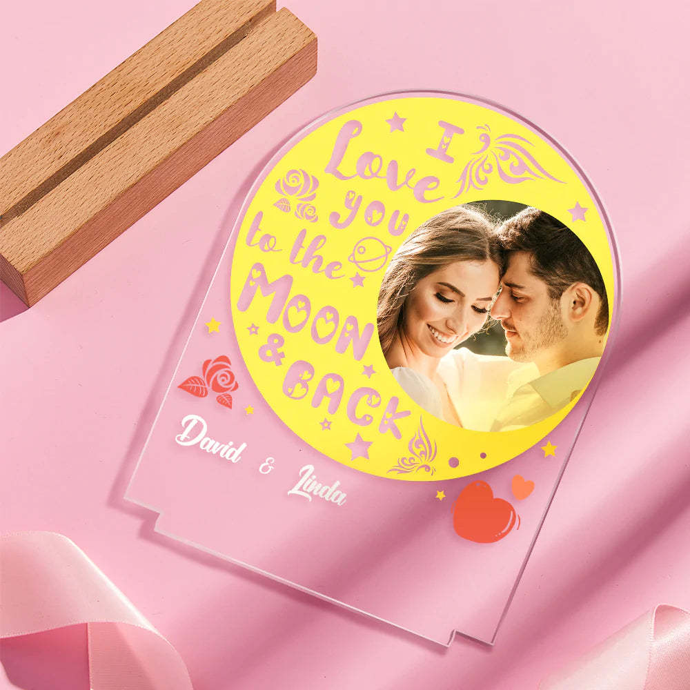 Personalized Photo LED Night Light Gift for Lovers - mymoonlampuk