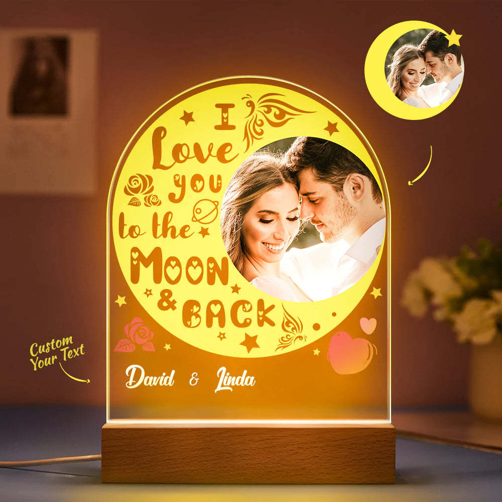 Personalized Photo LED Night Light Gift for Lovers - mymoonlampuk