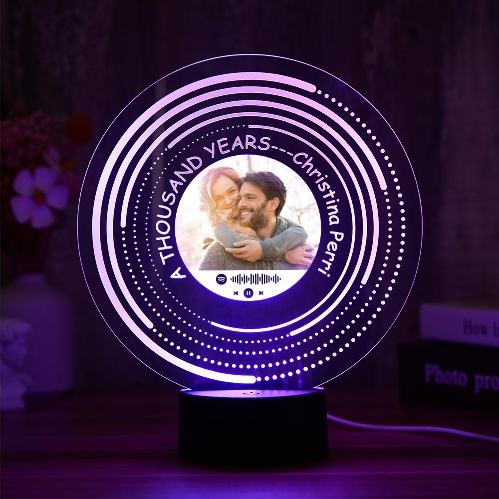 Personalised Spotify Lamp Album Cover Light Couple Song Plaque Night Light Perfect Gifts For Her