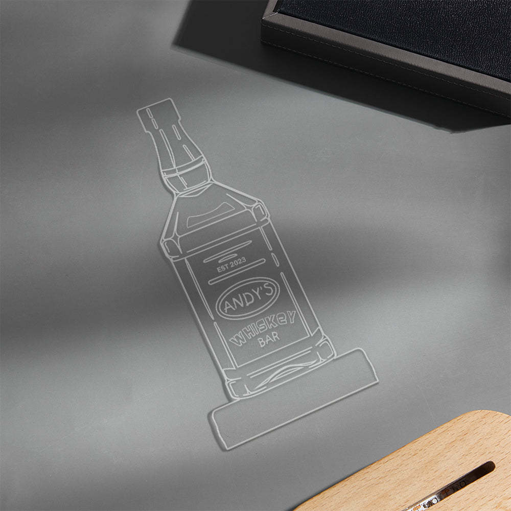 Personalized Liquor Night Light 7 Colors Acrylic Wine 3D Lamp Father's Day Gifts - mymoonlampuk