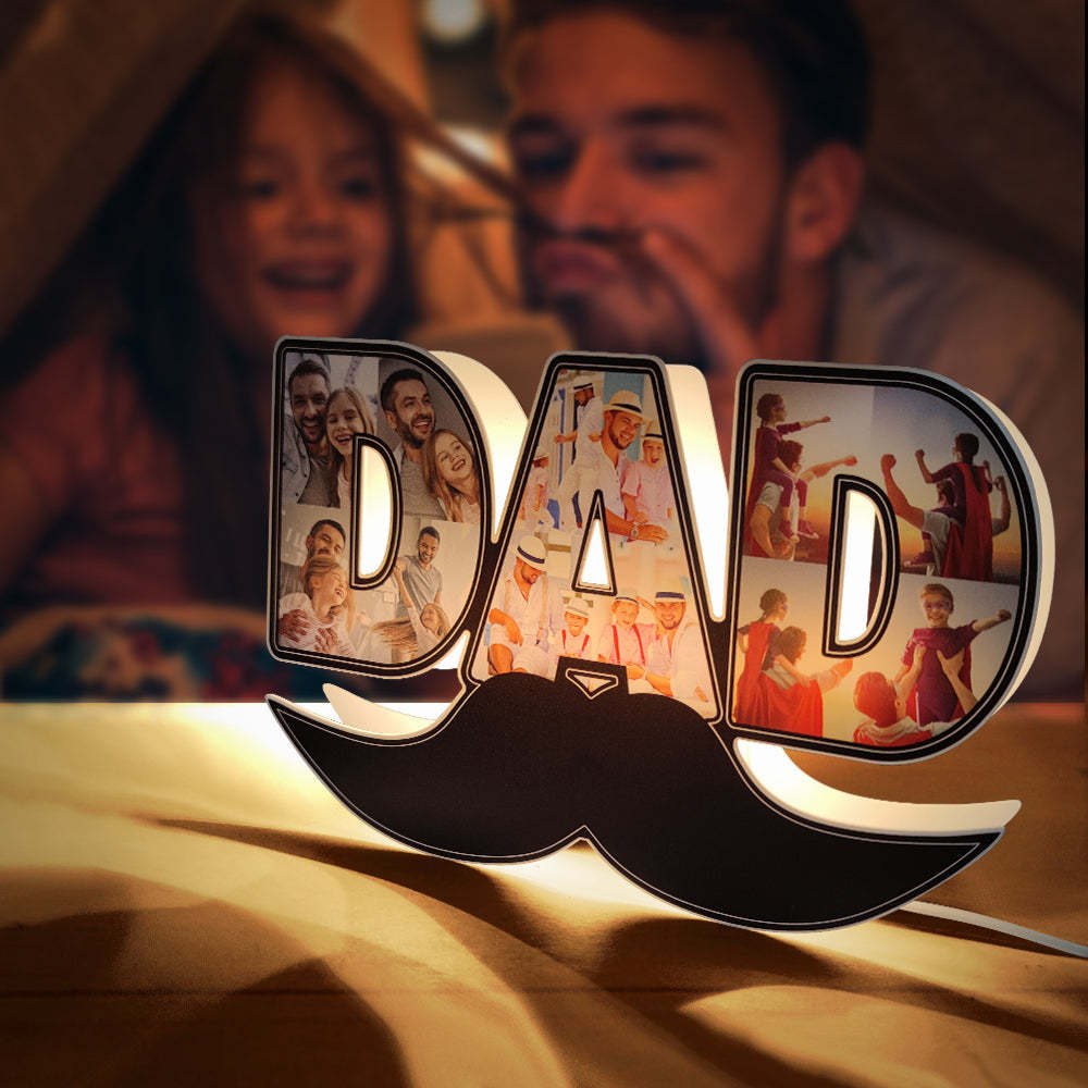 Custom Dad Light Personalized Photo Lamp Father's Day Gifts - mymoonlampuk