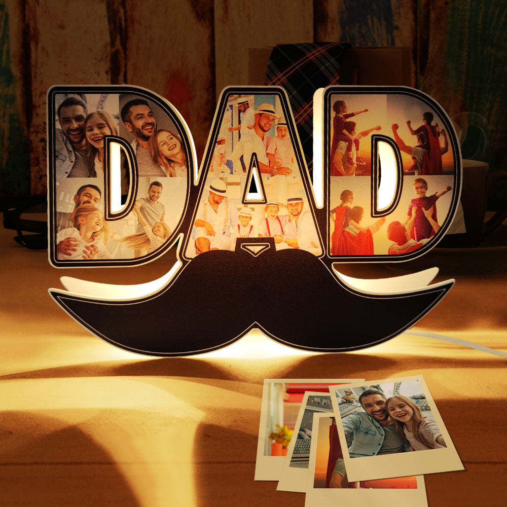 Custom Dad Light Personalized Photo Lamp Father's Day Gifts - mymoonlampuk