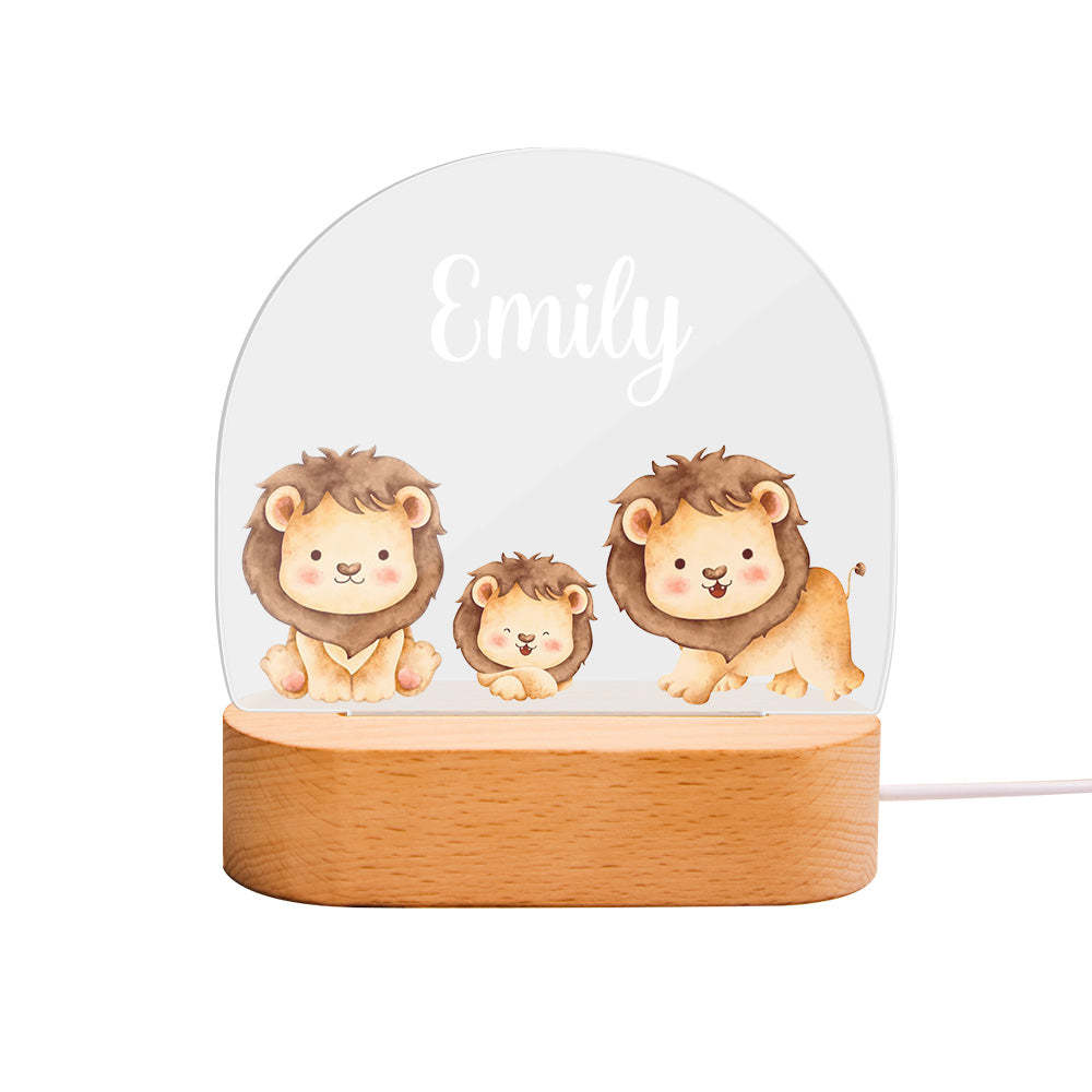 Personalized Name Cute Lion Night Light Custom Name Nursery Room Lamp Gift For Kids - mymoonlampuk