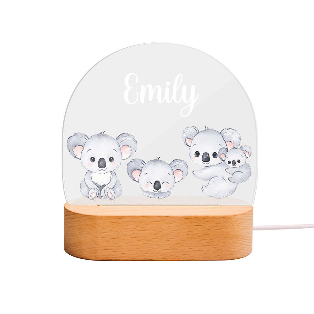 Personalized Name Baby Koala Night Light Custom Name Nursery Room Lamp Gift For Kids - mymoonlampuk