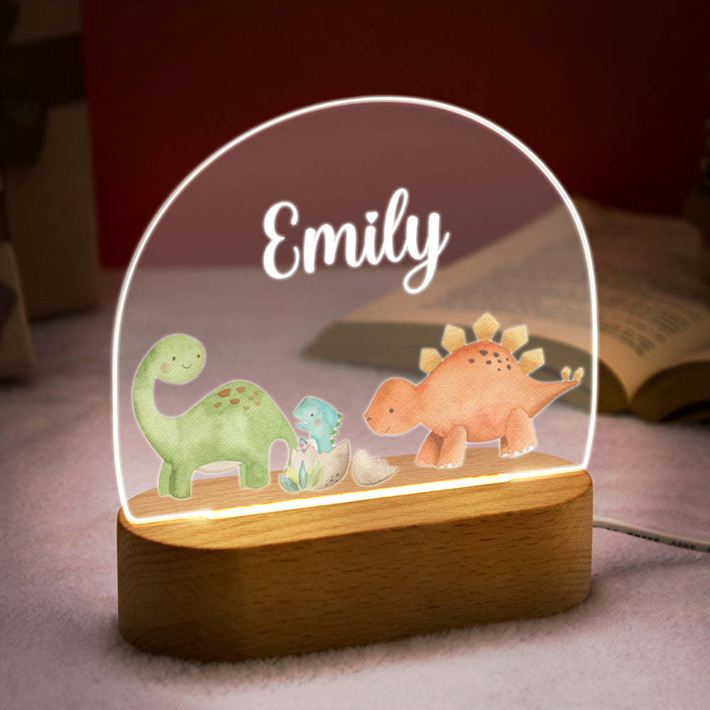 Personalized Name Baby Dinosaur Night Light Custom Name Nursery Room Lamp Gift For Kids - mymoonlampuk